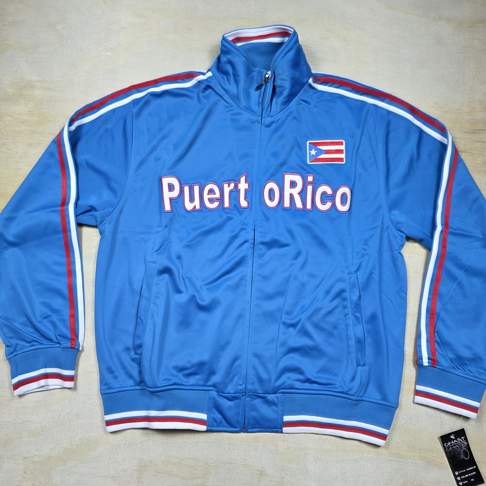 Ghast Puerto Rico Track Jacket Men's Size 3XL Blue Long Sleeve Full Zip Soccer